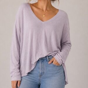 Hyped Unicorn Oversized Lavender Sweater S/M Drop Shoulder Slouchy Cozy Boho